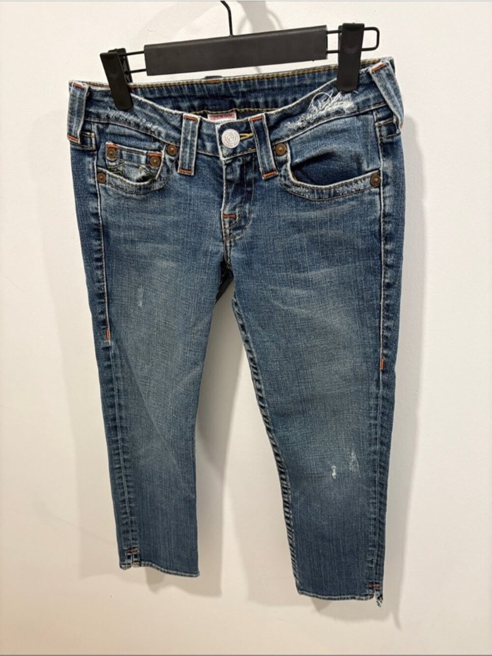True Religion Blue Cropped capri Skinny Jeans